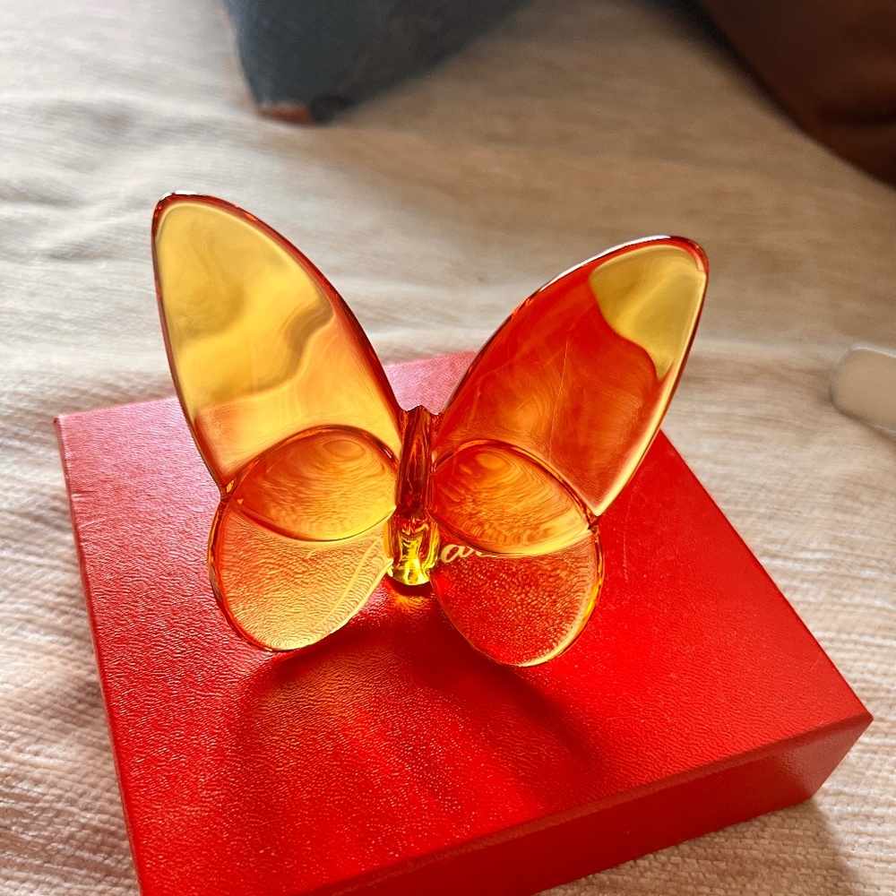 Baccarat Lucky Butterfly Amber Crystal